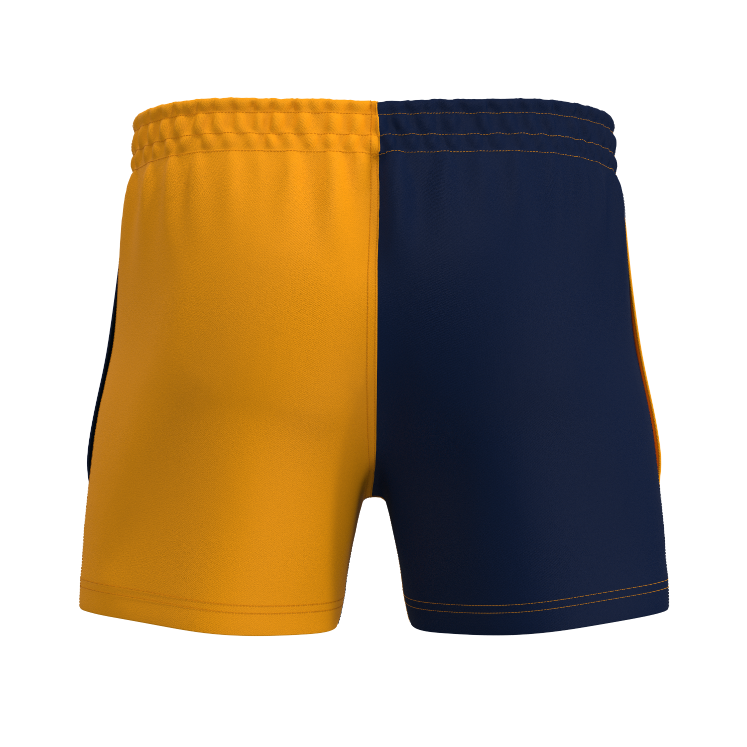 Quartered Cotton Rugby Shorts - Amber/Navy