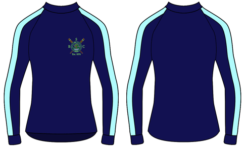 Navy - Performance Tee LS Stripe