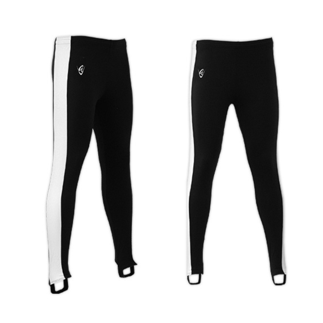 Performance Black/White Leggings with Stirrups