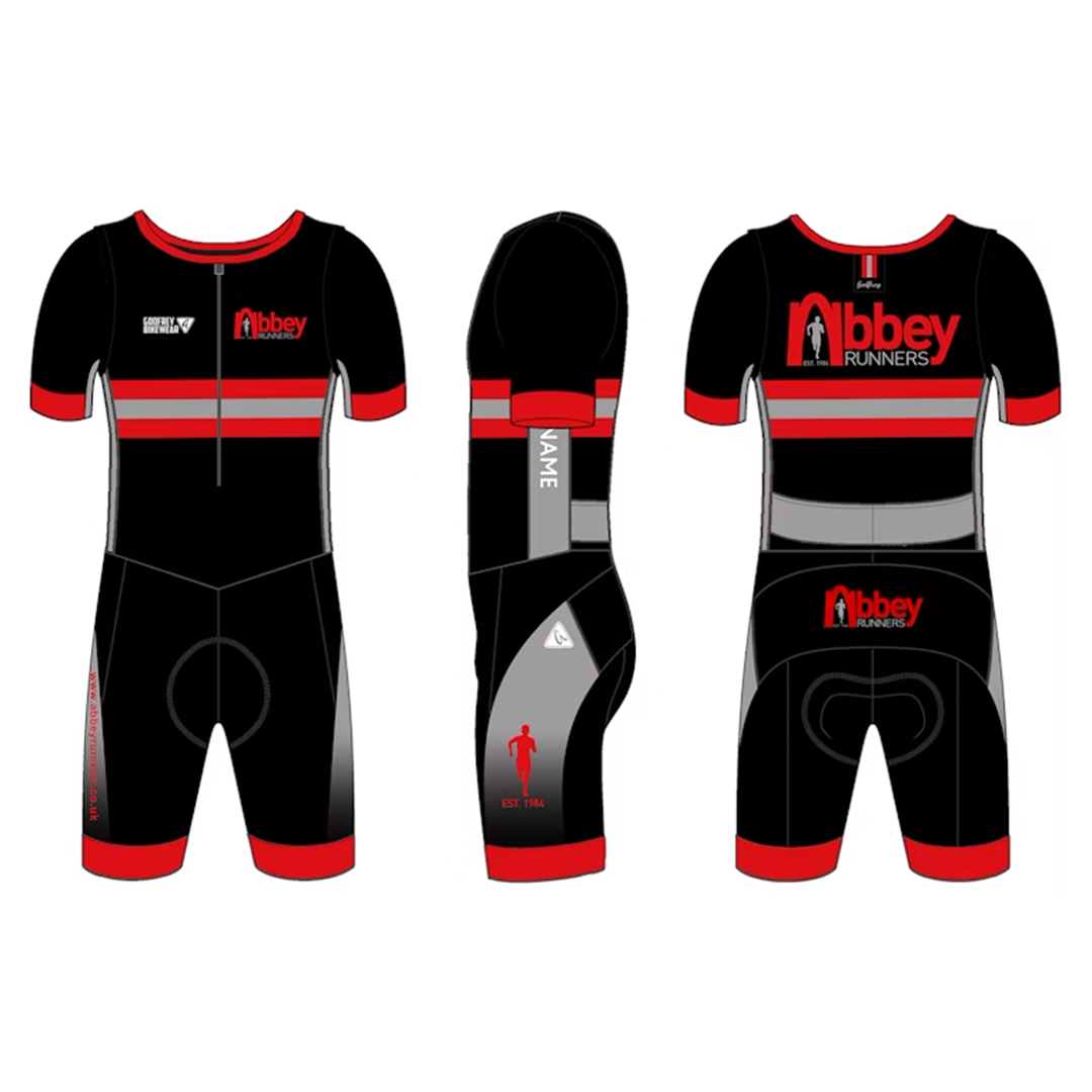 Custom Short Sleeve Triathlon Suit Front Zip