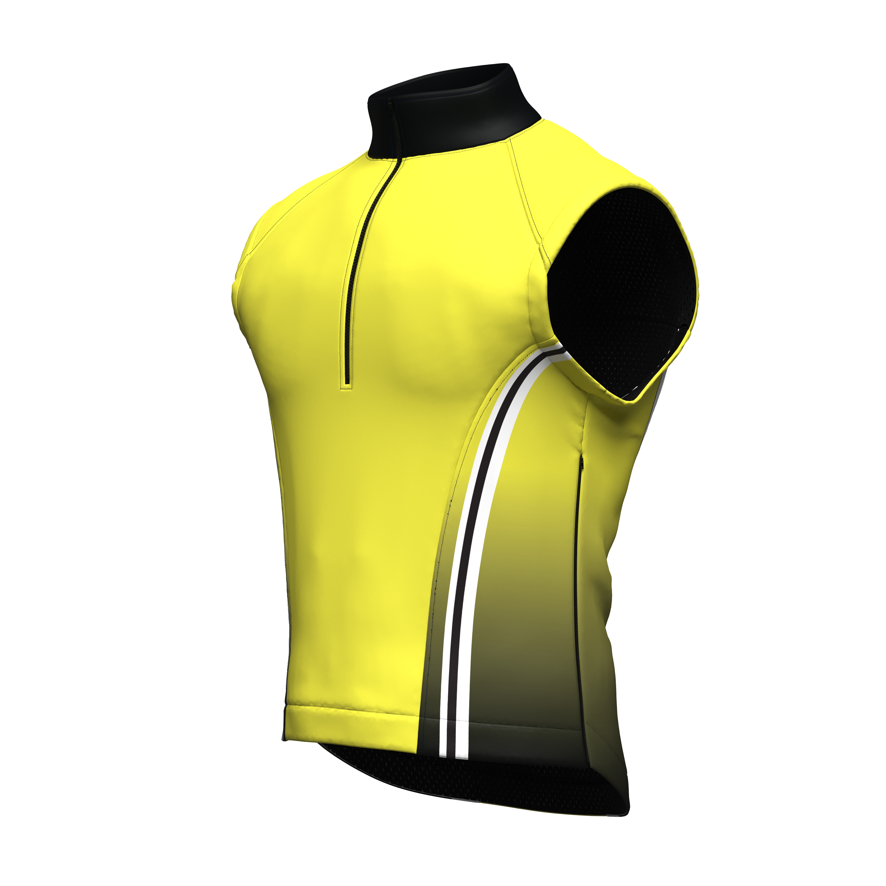 Be Seen Fluro Yellow/Black Mazu Gilet - Fleece Lined