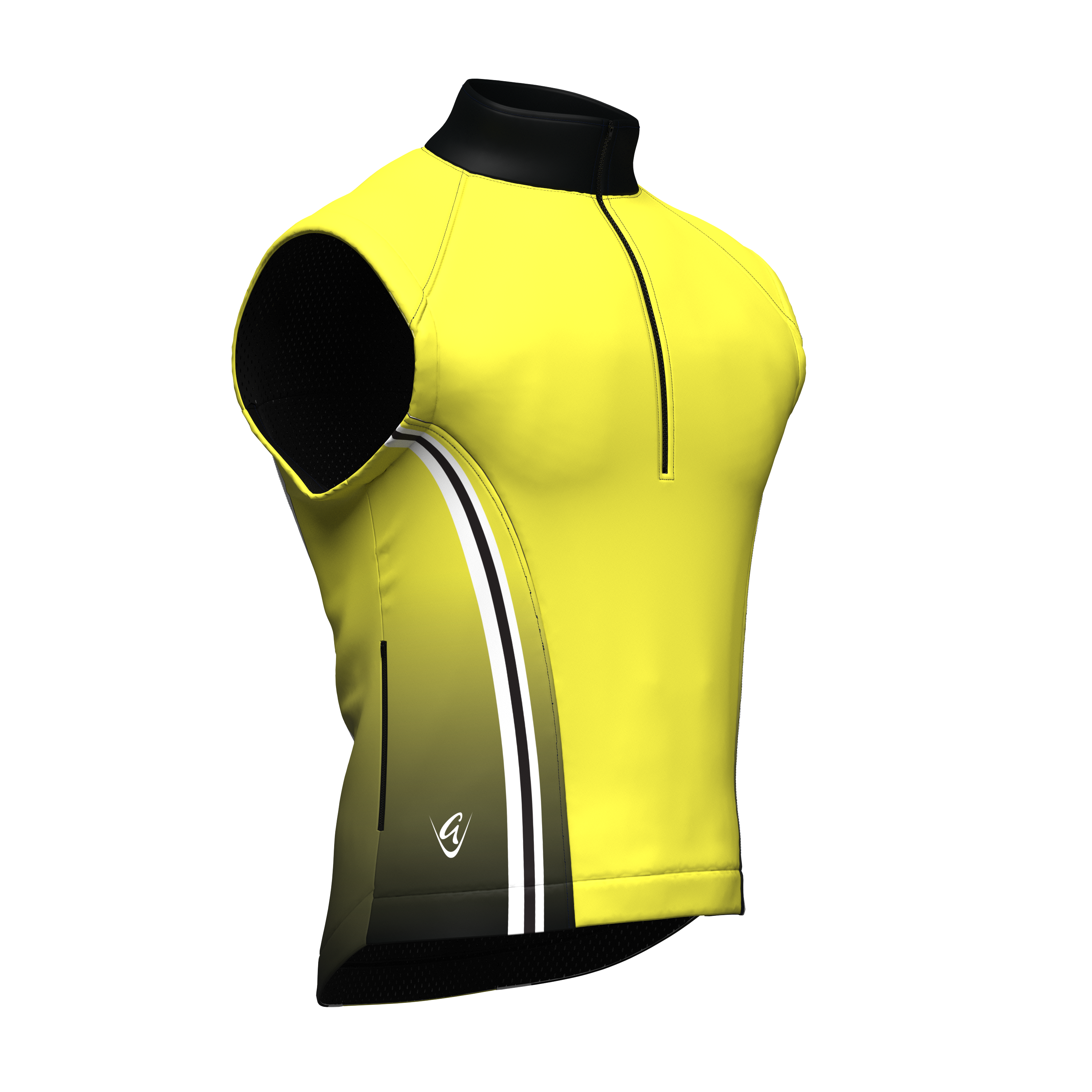 Be Seen Fluro Yellow/Black Mazu Gilet - Fleece Lined