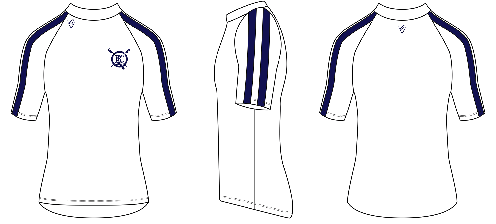 Three Stripes - Custom Performance Tee SS White