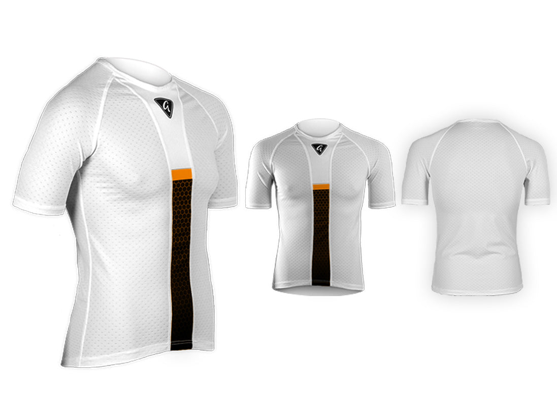 Orange Honeycomb Cycling Hypervent Baselayer